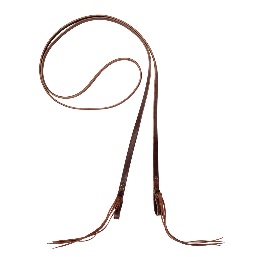 Smooth leather roping reins with rosette quick change ends